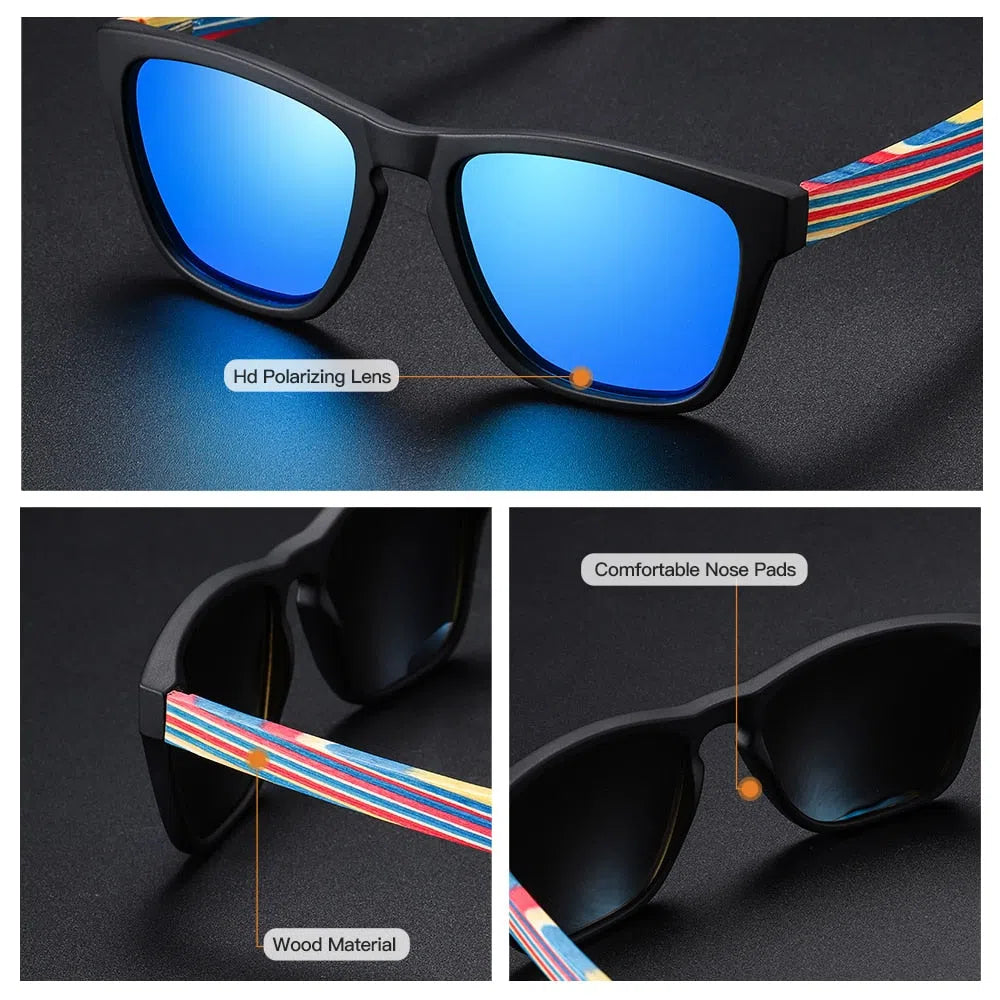 2023 New Arrival Vintage Classic Polarized Sunglasses Wood Leg for Men Women Sun Glasses Fashion Accessories-Maas