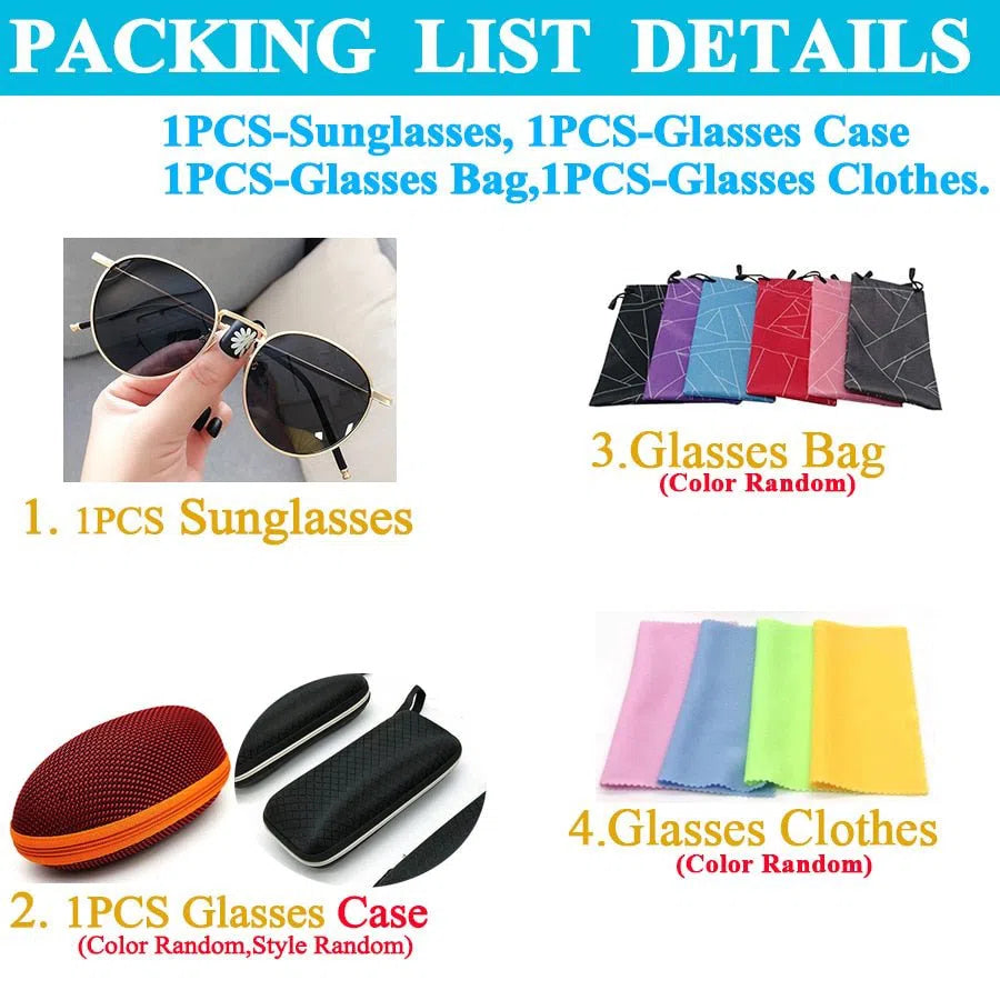 Sunglasses Men Women Retro Circle Alloy Frame New Luxury Brand Design Business Travel Drive Sun Glasses Ladies Unisex 6 Colorsl-Maas