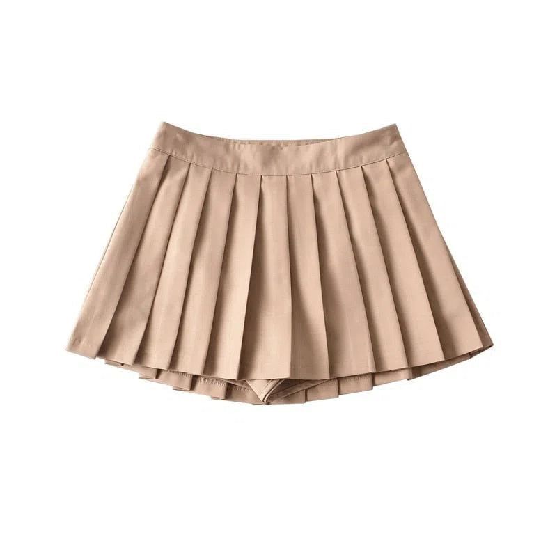 High Waist Women's Mini Skirt Vintage Pleated Tennis Short-Maas