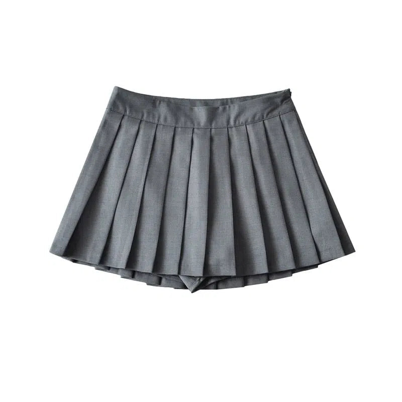 High Waist Women's Mini Skirt Vintage Pleated Tennis Short-Maas