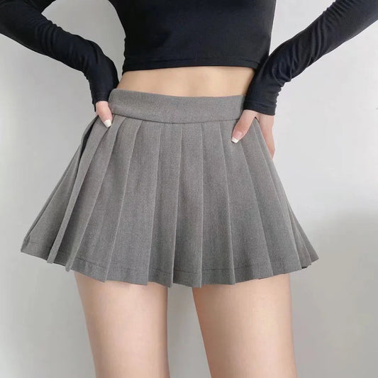 High Waist Women's Mini Skirt Vintage Pleated Tennis Short-Maas