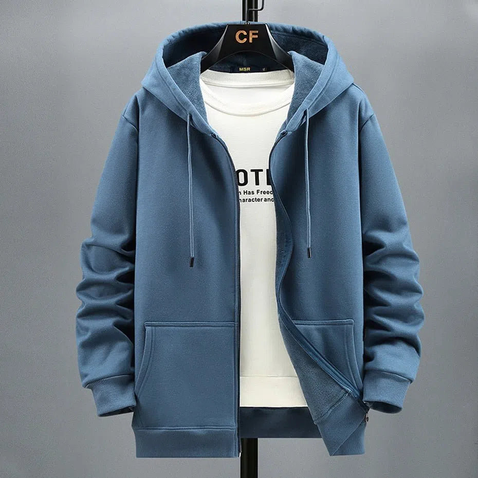 Men's Hoodie Fleece Solid Color Big Size-Maas
