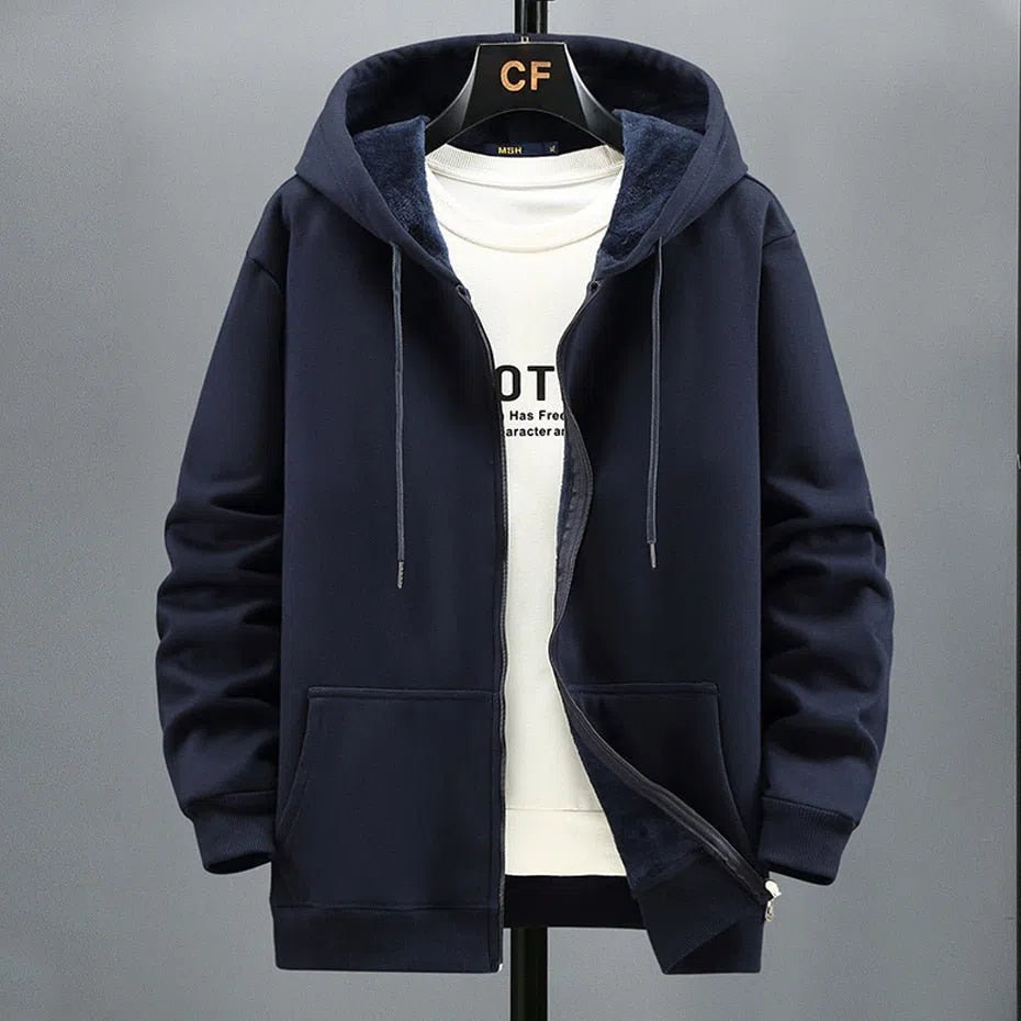 Men's Hoodie Fleece Solid Color Big Size-Maas
