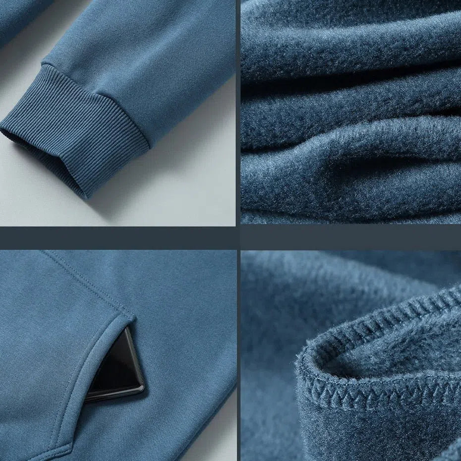 Men's Hoodie Fleece Solid Color Big Size-Maas