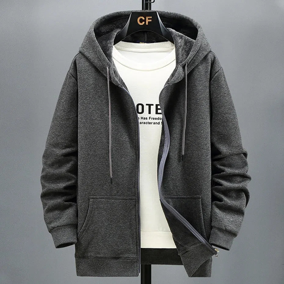 Men's Hoodie Fleece Solid Color Big Size-Maas