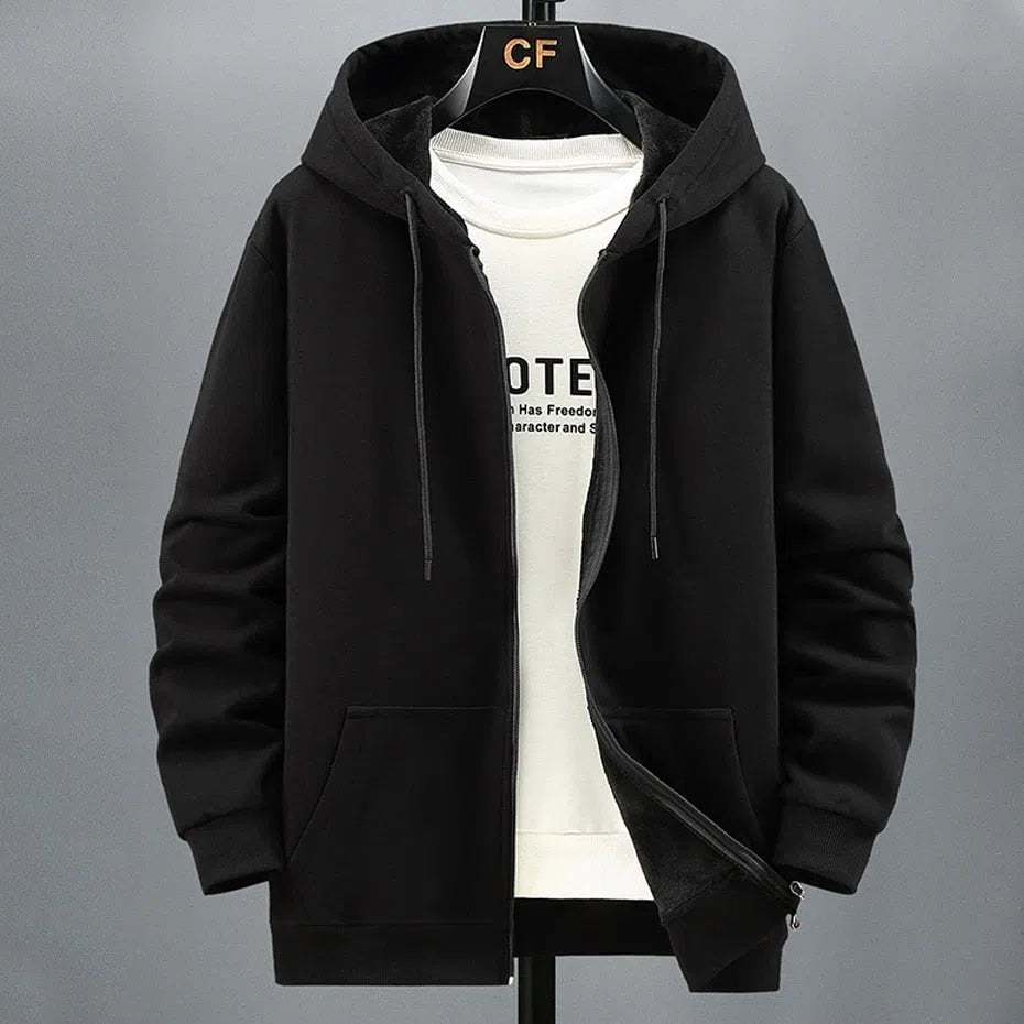 Men's Hoodie Fleece Solid Color Big Size-Maas