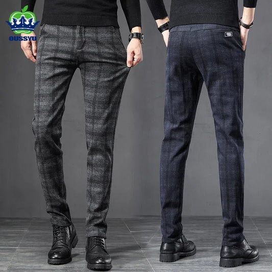 Men's Stretch Pencil Pants Cotton Business Casual-Maas