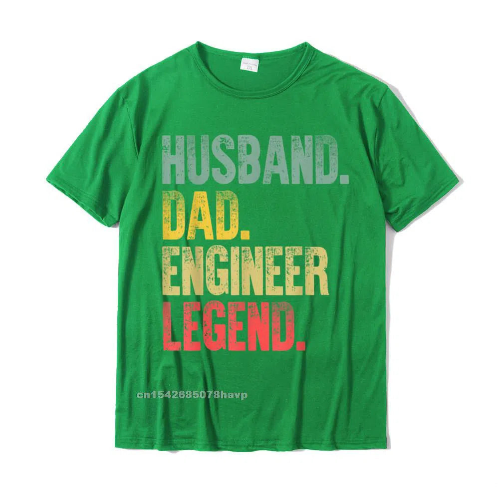 Men's Vintage Shirt Husband Dad Engineer Legend Retro T-Shirt Oversized-Maas