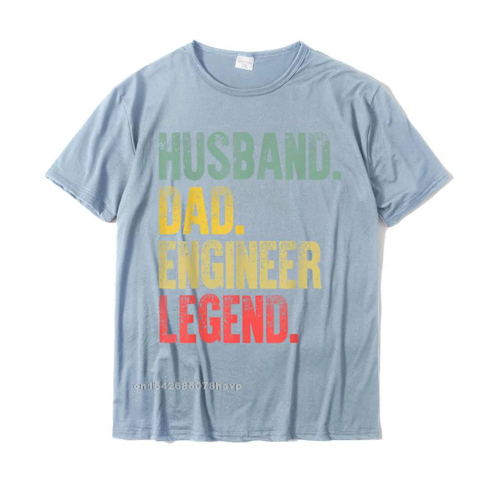 Men's Vintage Shirt Husband Dad Engineer Legend Retro T-Shirt Oversized-Maas