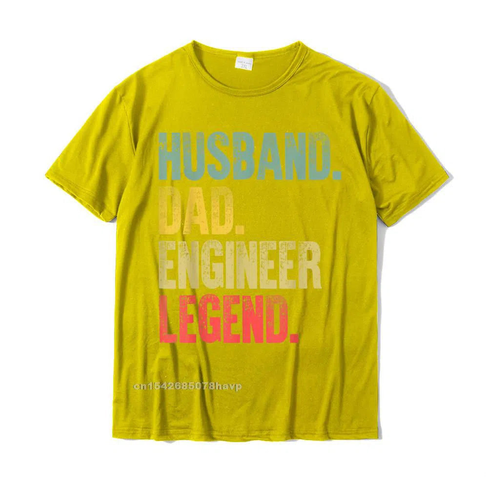 Men's Vintage Shirt Husband Dad Engineer Legend Retro T-Shirt Oversized-Maas