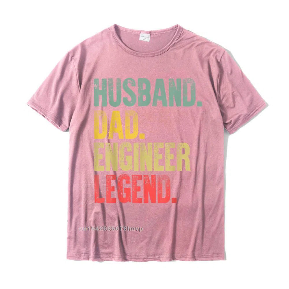 Men's Vintage Shirt Husband Dad Engineer Legend Retro T-Shirt Oversized-Maas