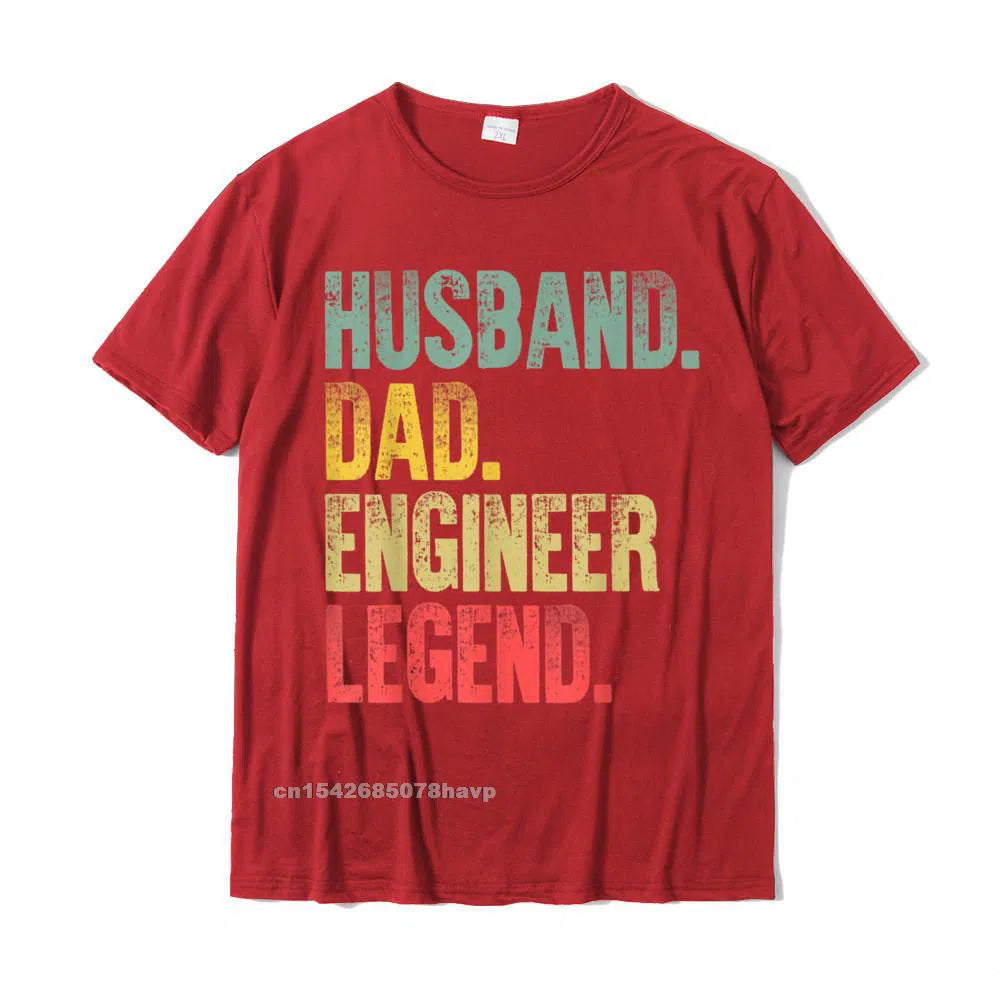 Men's Vintage Shirt Husband Dad Engineer Legend Retro T-Shirt Oversized-Maas