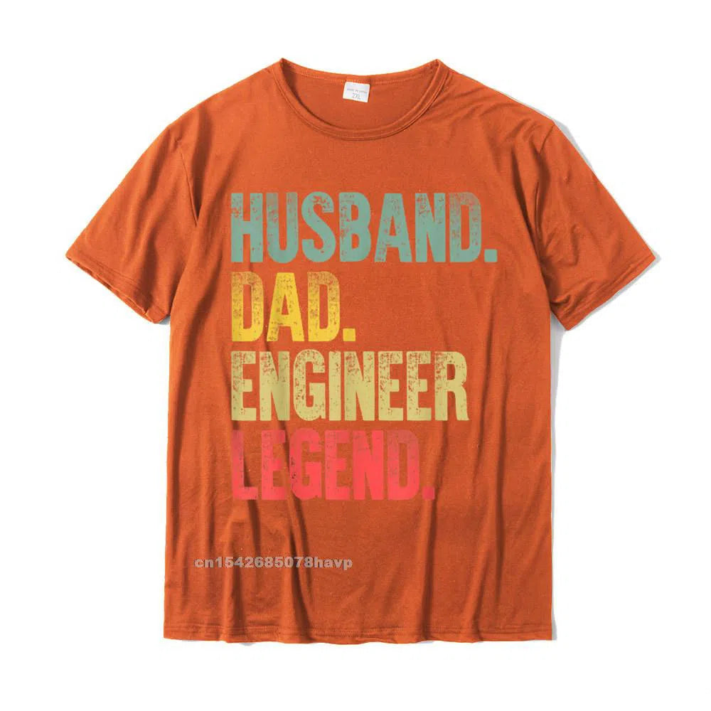 Men's Vintage Shirt Husband Dad Engineer Legend Retro T-Shirt Oversized-Maas