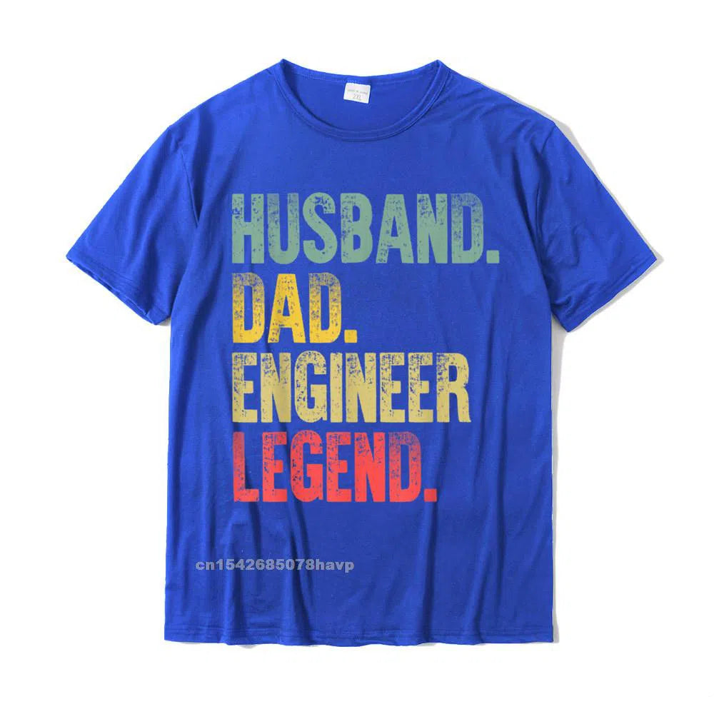 Men's Vintage Shirt Husband Dad Engineer Legend Retro T-Shirt Oversized-Maas