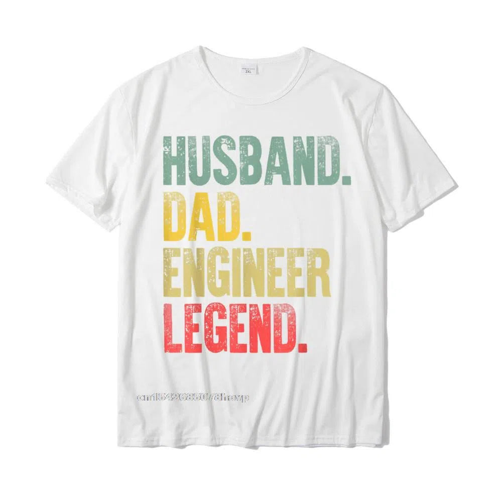 Men's Vintage Shirt Husband Dad Engineer Legend Retro T-Shirt Oversized-Maas