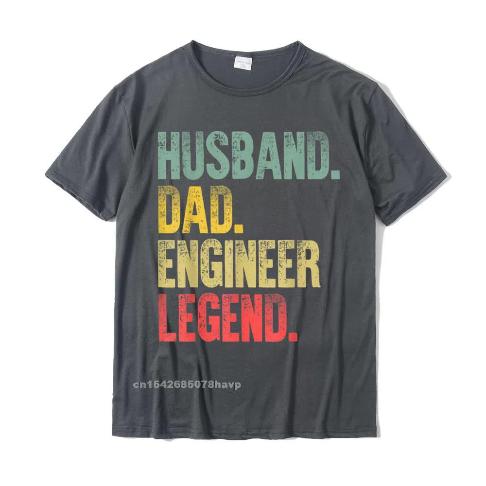 Men's Vintage Shirt Husband Dad Engineer Legend Retro T-Shirt Oversized-Maas