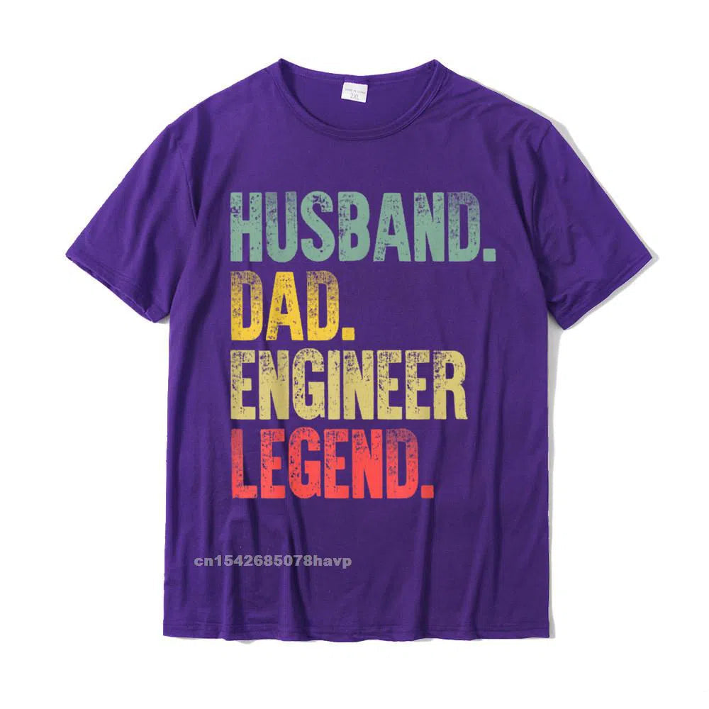 Men's Vintage Shirt Husband Dad Engineer Legend Retro T-Shirt Oversized-Maas