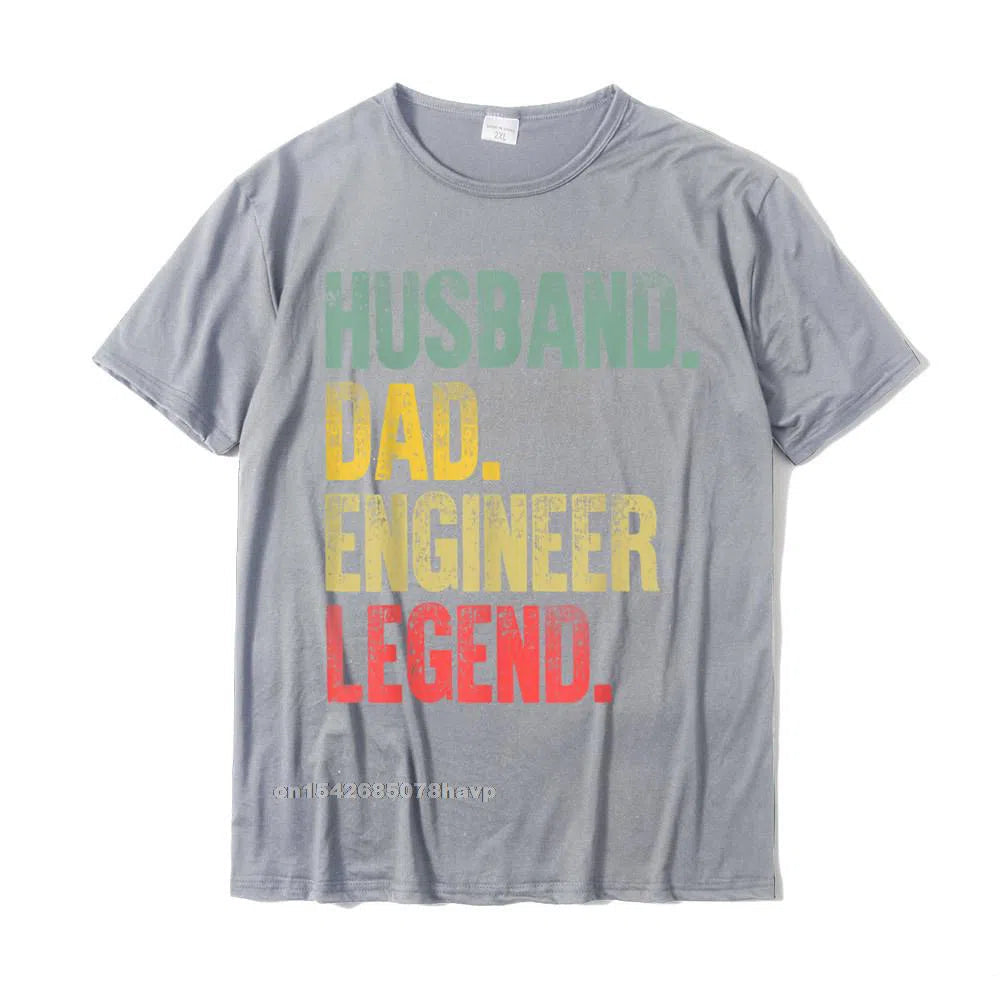 Men's Vintage Shirt Husband Dad Engineer Legend Retro T-Shirt Oversized-Maas