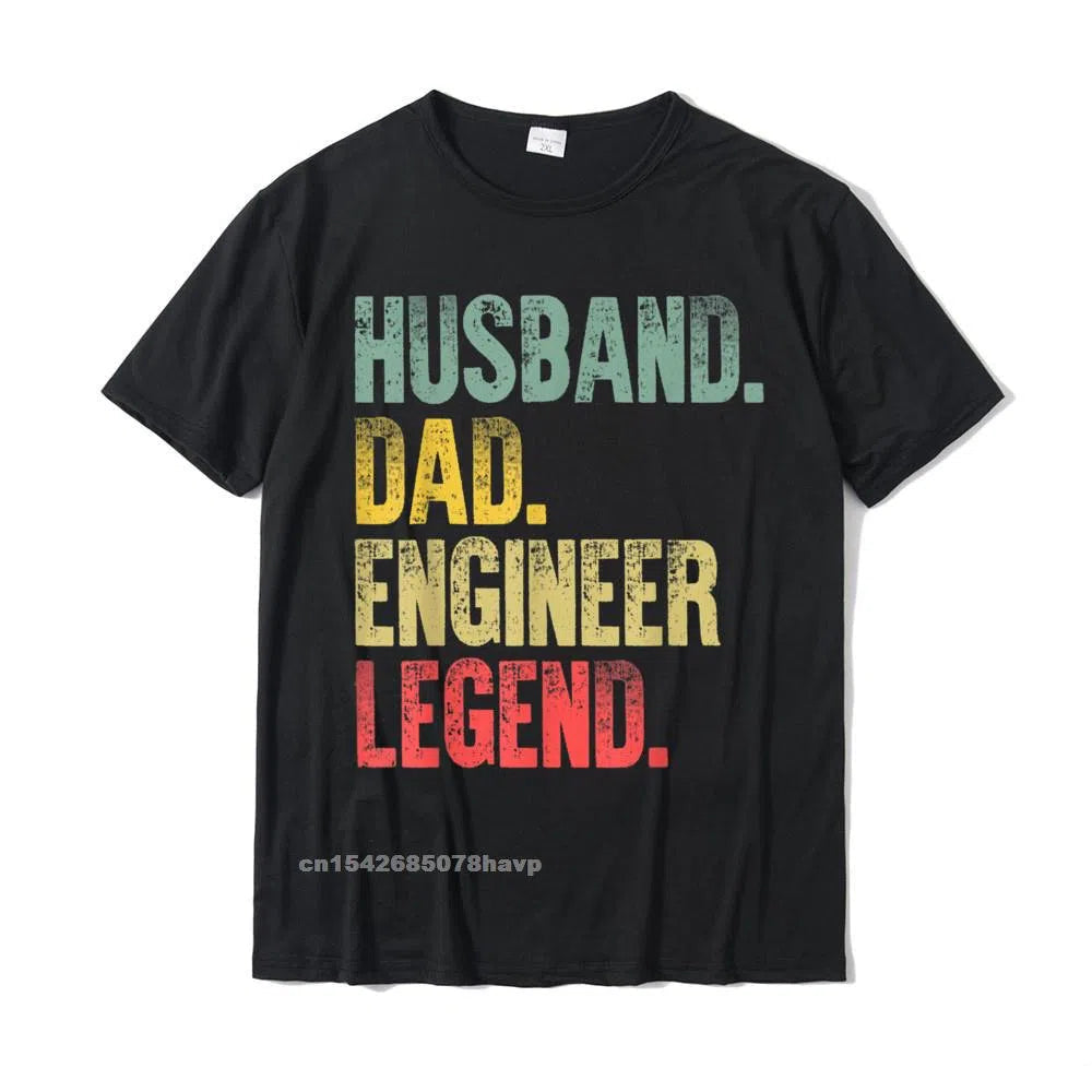 Men's Vintage Shirt Husband Dad Engineer Legend Retro T-Shirt Oversized-Maas