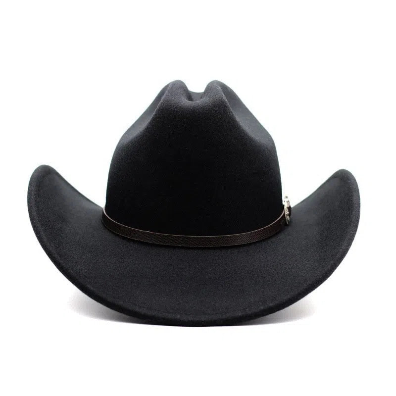 New Vintage Western Cowboy Hat For Men's Gentleman Lady Jazz Cowgirl With Leather Wide Brim Cloche Church Sombrero Hombre Caps-Maas