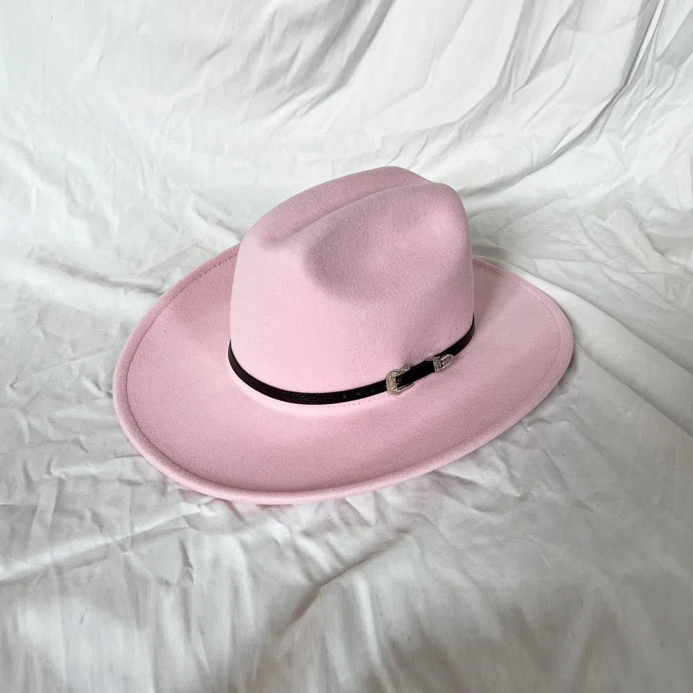 New Vintage Western Cowboy Hat For Men's Gentleman Lady Jazz Cowgirl With Leather Wide Brim Cloche Church Sombrero Hombre Caps-Maas