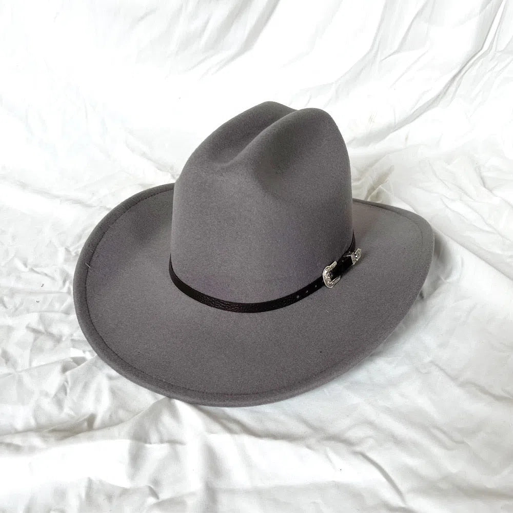 New Vintage Western Cowboy Hat For Men's Gentleman Lady Jazz Cowgirl With Leather Wide Brim Cloche Church Sombrero Hombre Caps-Maas