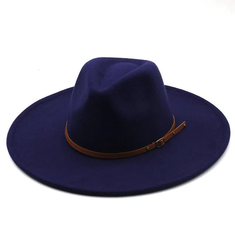 New color Fedora winter hat top concave-convex water drop 9.5cm brim male and female felt jazz watermelon red шляпа женская-Maas