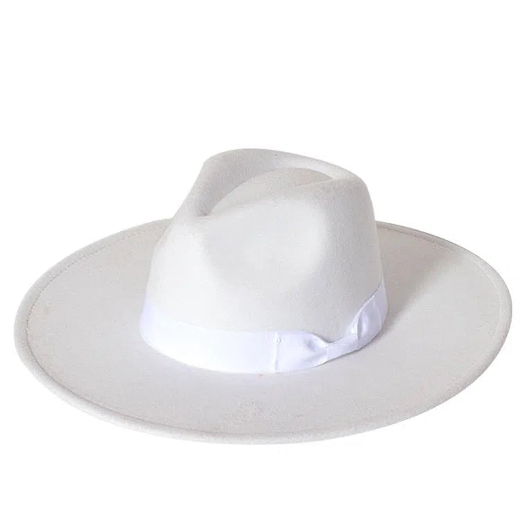New color Fedora winter hat top concave-convex water drop 9.5cm brim male and female felt jazz watermelon red шляпа женская-Maas