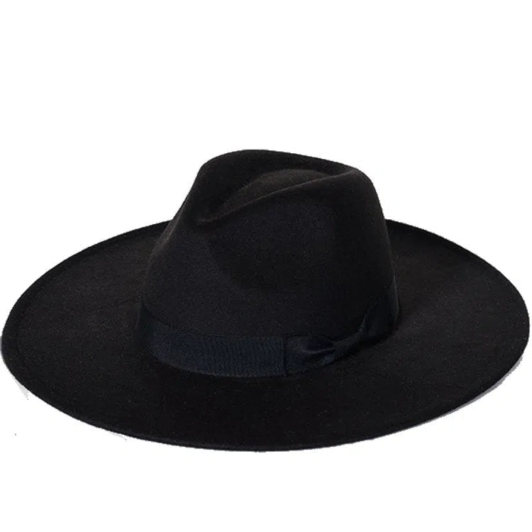 New color Fedora winter hat top concave-convex water drop 9.5cm brim male and female felt jazz watermelon red шляпа женская-Maas