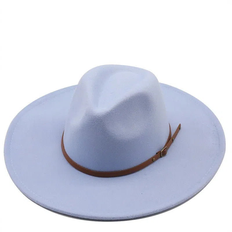 New color Fedora winter hat top concave-convex water drop 9.5cm brim male and female felt jazz watermelon red шляпа женская-Maas
