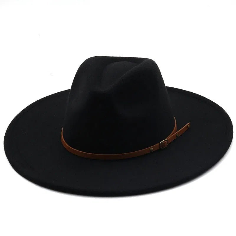 New color Fedora winter hat top concave-convex water drop 9.5cm brim male and female felt jazz watermelon red шляпа женская-Maas