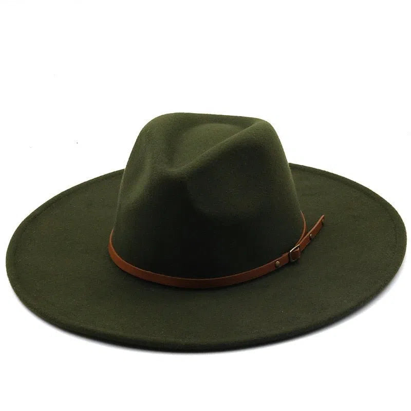 New color Fedora winter hat top concave-convex water drop 9.5cm brim male and female felt jazz watermelon red шляпа женская-Maas