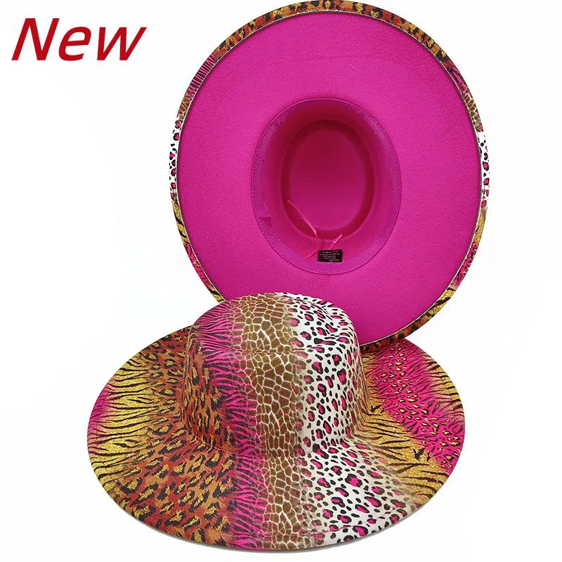 New color Fedora winter hat top concave-convex water drop 9.5cm brim male and female felt jazz watermelon red шляпа женская-Maas