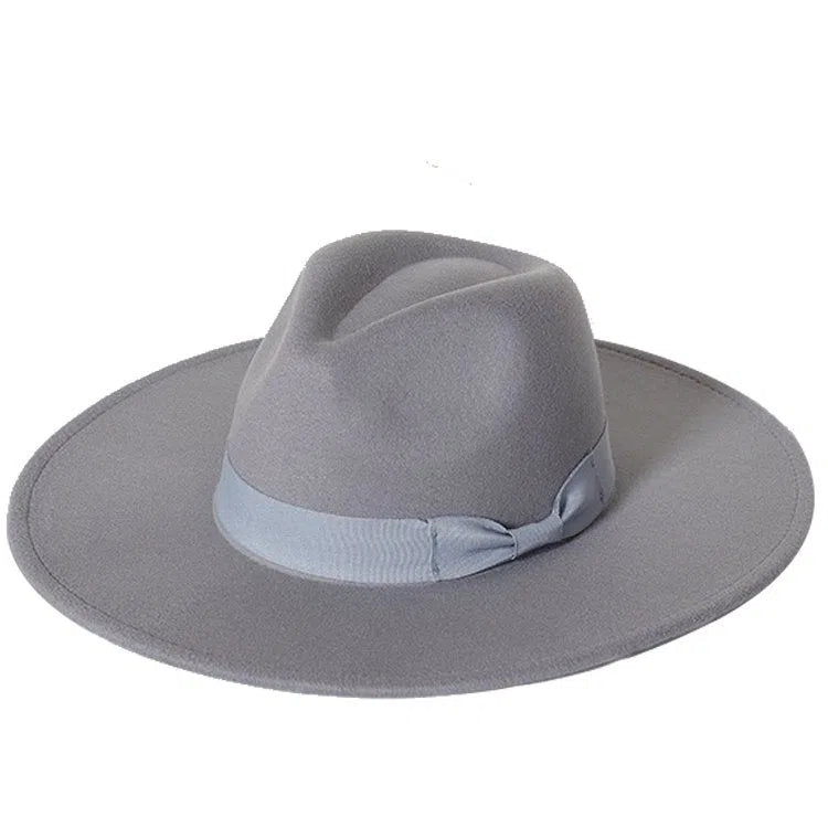 New color Fedora winter hat top concave-convex water drop 9.5cm brim male and female felt jazz watermelon red шляпа женская-Maas