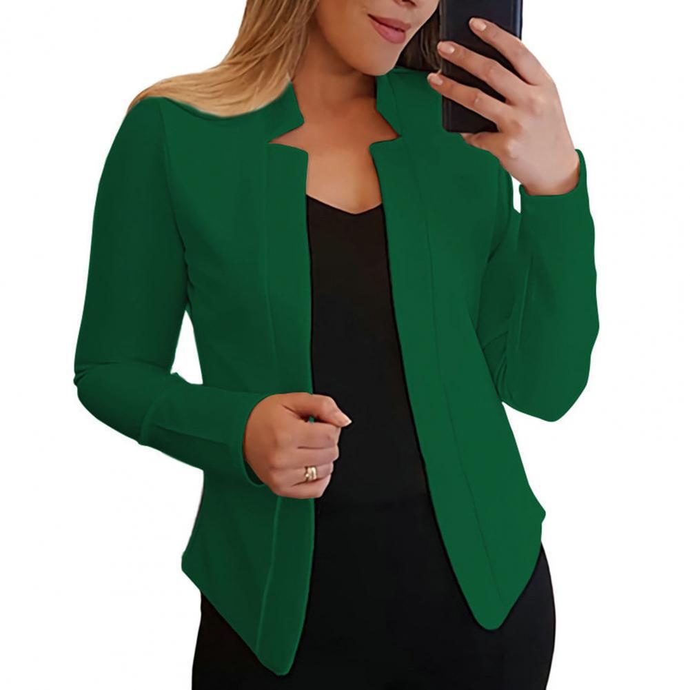 Slim Fit Women Blazer Jacket Notched Collar Open Suit-Maas