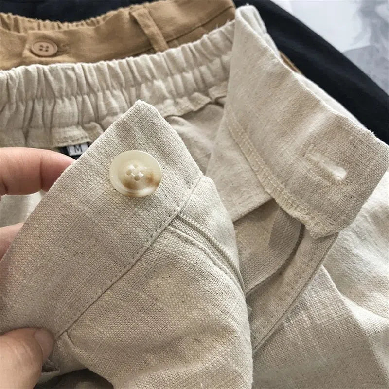 Women's Breathable Cotton Linen Shorts Bermuda Casual-Maas