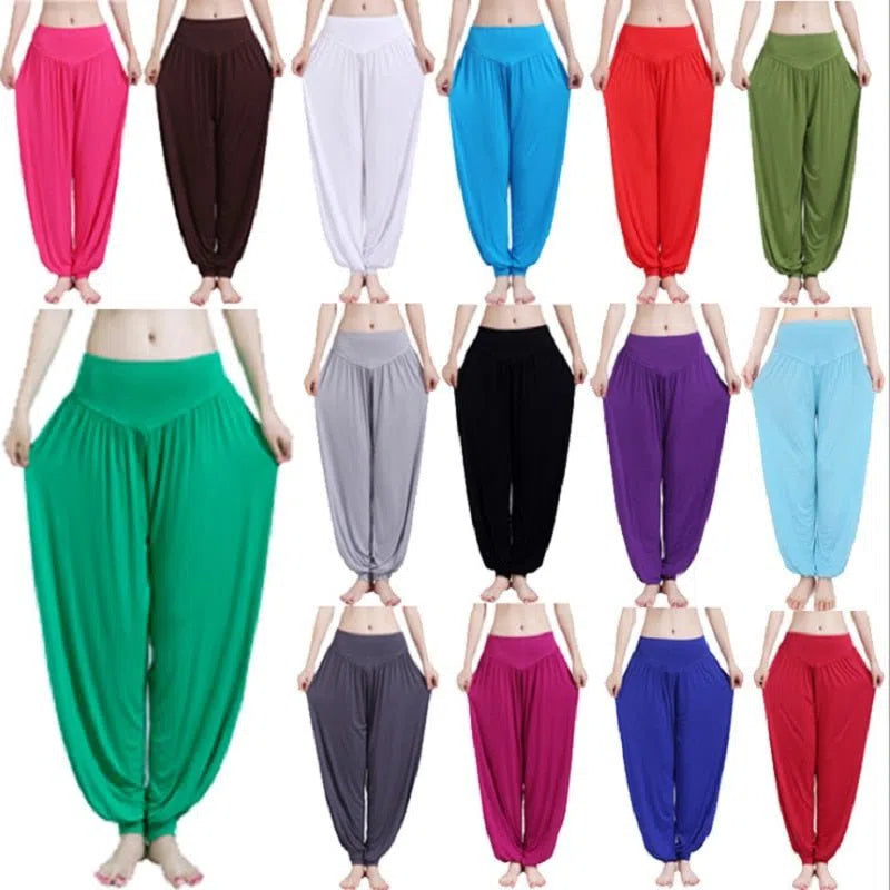 Women's Yoga Harem Pants Plus Size Colorful Dance Trousers-Maas