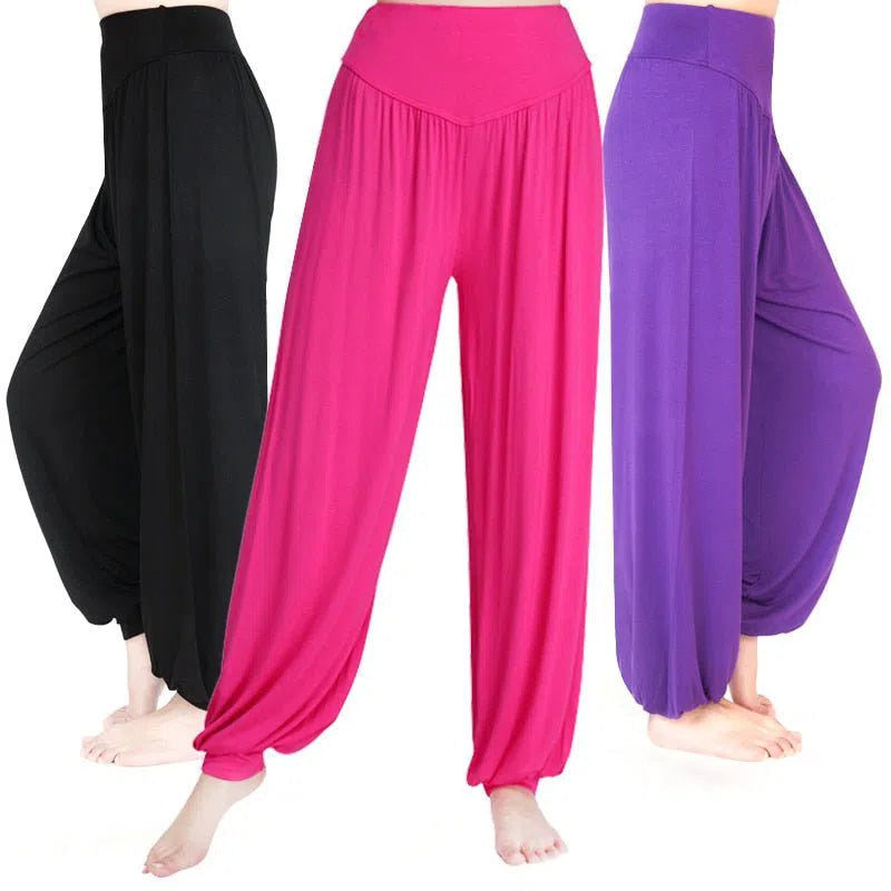 Women's Yoga Harem Pants Plus Size Colorful Dance Trousers-Maas