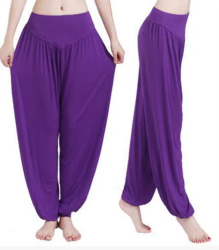 Women's Yoga Harem Pants Plus Size Colorful Dance Trousers-Maas