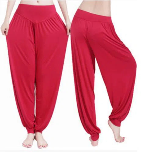 Women's Yoga Harem Pants Plus Size Colorful Dance Trousers-Maas