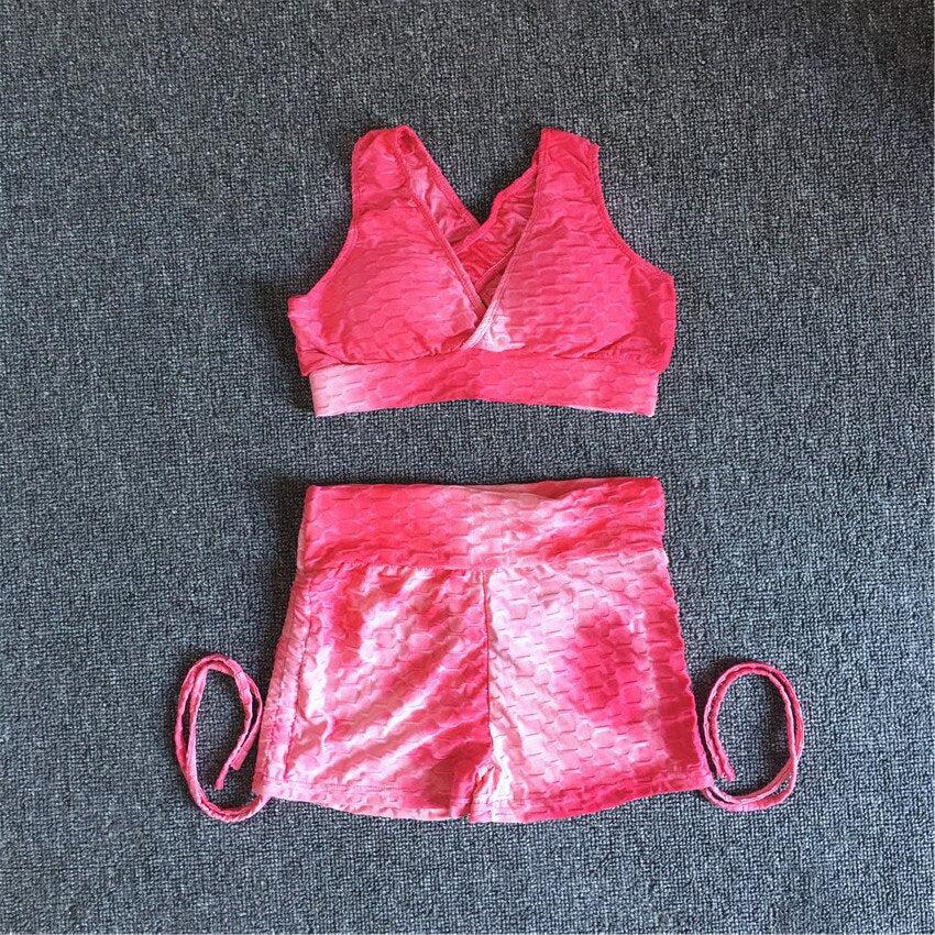 Women's Yoga Scrunch Booty Shorts Gym Suits Sports Activewear Outfits-Maas